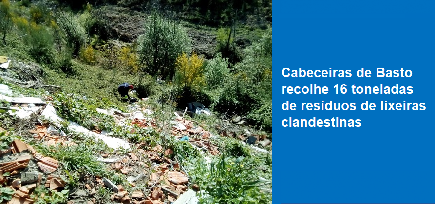 Cabeceiras de Basto recolhe 16 toneladas de resíduos de lixeiras clandestinas